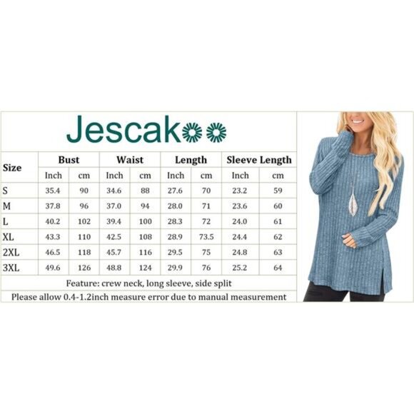 Women's Sweaters – Long Sleeve Tunic Tops, Perfect for Wearing with Leggings - Picture 7 of 7